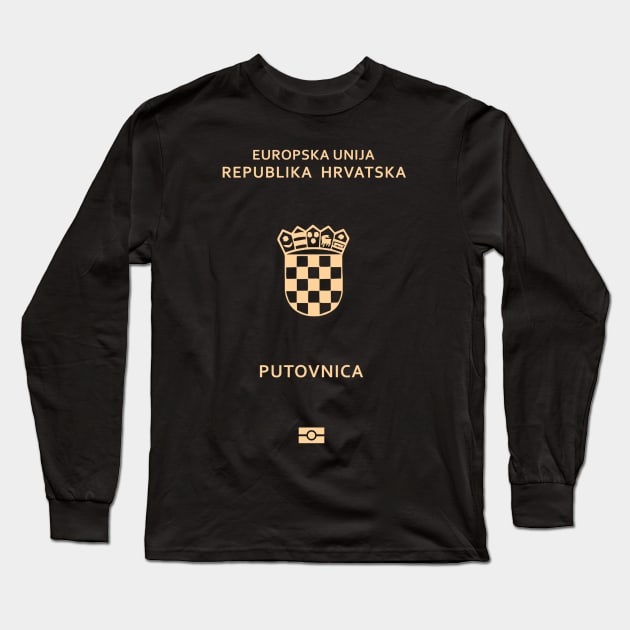 Croatia passport Long Sleeve T-Shirt by Travellers